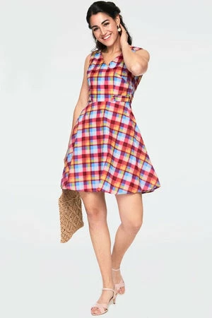 Voodoo Vixen Chiquita Checked Skater Dress 4 Voodoo Vixen Chiquita Checked Skater Dress - Image 4