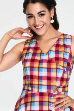 Voodoo Vixen Chiquita Checked Skater Dress 9 Voodoo Vixen Chiquita Checked Skater Dress -Clorhing Shop chiquita checked skater dress dra 9103 04.921 300x