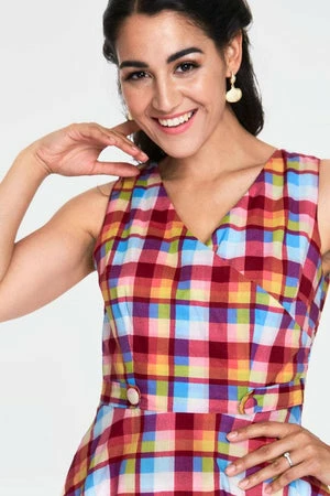 Voodoo Vixen Chiquita Checked Skater Dress 5 Voodoo Vixen Chiquita Checked Skater Dress - Image 5