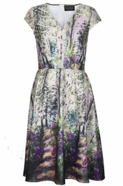 Voodoo Vixen Christina Lilac Road Painted Flared Dress -Clorhing Shop christina lilac road painted flared dress voodoo vixen 6 300x