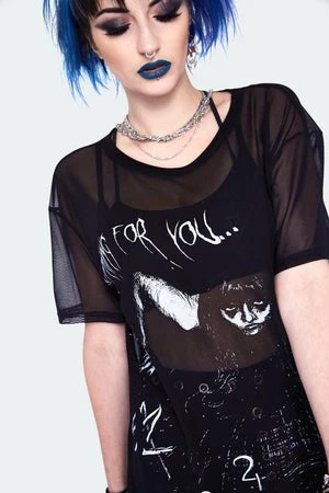 JAWBREAKER Coming For You Longline Mesh Top 4 JAWBREAKER Coming For You Longline Mesh Top - Image 4