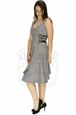 Dr Faust Comma Check Woven Midi Dress - Bella