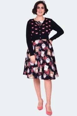 Voodoo Vixen Cupid Heart Knitted Cardigan -Clorhing Shop cupid heart knitted cardigan caa 3616 02.1348 300x