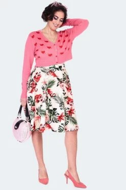 Voodoo Vixen Cupid Heart Knitted Cardigan -Clorhing Shop cupid heat cropped cardigan caa 3606 02.1219 300x