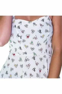 Dr Faust Cute Fashionista Cats White Sheer Mini Dress - Nevaeh -Clorhing Shop cute fashionista cats white sheer mini dress nevaeh dr faust 3 300x