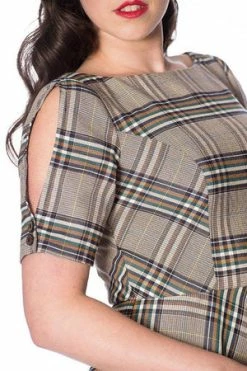 Banned Cutie Check Fit And Flare Dress -Clorhing Shop cutie check fit and flare dress banned 4 300x