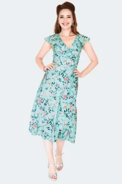 Voodoo Vixen Dainty Butterfly Wrap Dress -Clorhing Shop dainty butterfly wrap dress dra 9512 02.1486 300x