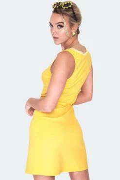 Voodoo Vixen Daisy Trim Button Front Dress -Clorhing Shop daisy trim button front dres dra 9506 02.1352 300x