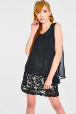 JAWBREAKER Dark Chiffon Top 9 JAWBREAKER Dark Chiffon Top -Clorhing Shop dark chiffon top jawbreaker 4 300x