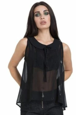 JAWBREAKER Dark Chiffon Top 10 JAWBREAKER Dark Chiffon Top -Clorhing Shop dark chiffon top jawbreaker 5 300x