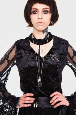 JAWBREAKER Dark Elven Velvet Top -Clorhing Shop dark elven velvet top jawbreaker 3 300x