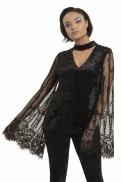 JAWBREAKER Dark Elven Velvet Top -Clorhing Shop dark elven velvet top jawbreaker 5 300x