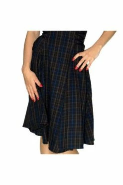 Dr Faust Dark Tartan Woven Midi Dress - Gracie 5 Dr Faust Dark Tartan Woven Midi Dress - Gracie -Clorhing Shop dark tartan woven midi dress gracie dr faust 3 300x
