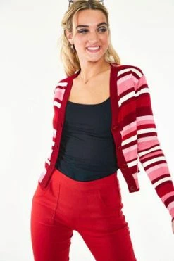 Voodoo Vixen Day Stripe Cardigan 7 Voodoo Vixen Day Stripe Cardigan -Clorhing Shop day stripe cardigan voodoo vixen 3 300x