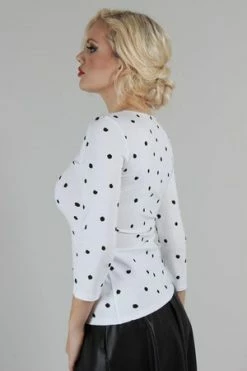 Voodoo Vixen De Vil Mono Polka Dot Top -Clorhing Shop de vil mono polka dot top voodoo vixen 3 300x