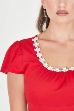 Voodoo Vixen Debbie Daisy Trim Top -Clorhing Shop debbie daisy trim top voodoo vixen 13 300x