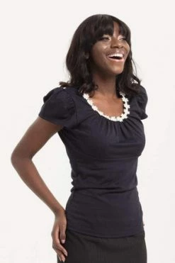 Voodoo Vixen Debbie Daisy Trim Top -Clorhing Shop debbie daisy trim top voodoo vixen 19 300x