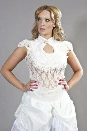 Burleska Dita Sleeveless Gothic Top In Stretch Lace 3 Burleska Dita Sleeveless Gothic Top In Stretch Lace - Image 3