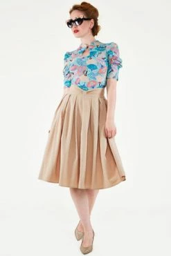 Voodoo Vixen Dita Teese Fan Print Pinup Top