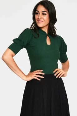 Voodoo Vixen Dita Teese Keyhole Top 15 Voodoo Vixen Dita Teese Keyhole Top -Clorhing Shop dita teese green keyhole top tpa 2472 01.1079 300x