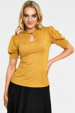 Voodoo Vixen Dita Teese Keyhole Top 14 Voodoo Vixen Dita Teese Keyhole Top -Clorhing Shop dita teese mustard keyhole top tpa 2471 04.1078 300x