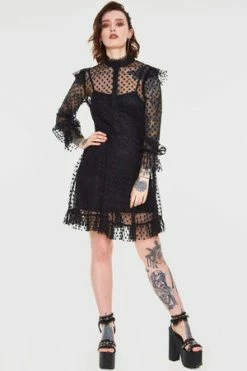 JAWBREAKER Don't Mesh With My Heart Ruffled Skater Dress -Clorhing Shop dont mesh with my heart ruffled skater dress jawbreaker 4 300x