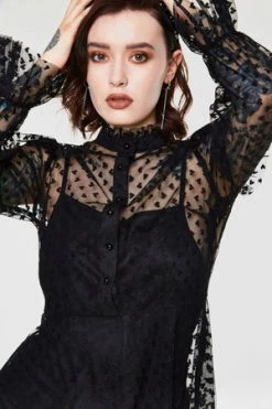 JAWBREAKER Don't Mesh With My Heart Ruffled Skater Dress -Clorhing Shop dont mesh with my heart ruffled skater dress jawbreaker 5 300x