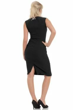 Voodoo Vixen Claudette Wiggle Dress -Clorhing Shop dra2462 blk 03 4 1 300x