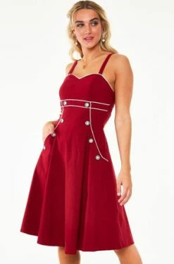 Voodoo Vixen Claudia Nautical Flared Dress