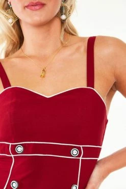 Voodoo Vixen Claudia Nautical Flared Dress -Clorhing Shop dra 9308 bi 04 300x