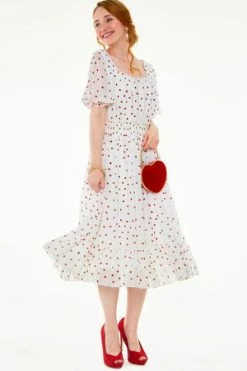 Voodoo Vixen Rosita Strawberry Print Sleeved Dress -Clorhing Shop dra 9319 bi 01 300x
