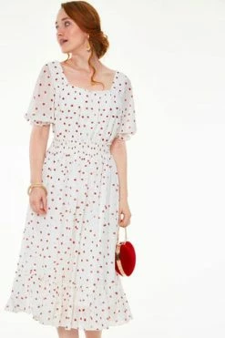 Voodoo Vixen Rosita Strawberry Print Sleeved Dress