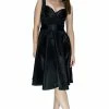 Dr Faust Draped Heart Silk Black Midi Dress - Julia