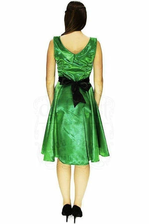 Dr Faust Draped Heart Silk Green Midi Dress - Aaliyah 2 Dr Faust Draped Heart Silk Green Midi Dress - Aaliyah - Image 2