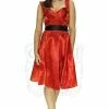 Dr Faust Draped Heart Silk Red Midi Dress - Cora