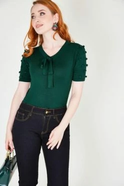 Voodoo Vixen Elaine 40s Bow Sweater -Clorhing Shop elaine 40s bow sweater voodoo vixen 4 300x