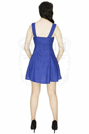 Dr Faust Electric Blue Mini Summer Dress - Layla 4 Dr Faust Electric Blue Mini Summer Dress - Layla - Image 4