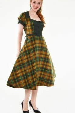 Voodoo Vixen Ella Tartan Flared Dress