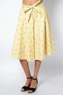 Voodoo Vixen Emily Cherry Stripe Circle Skirt -Clorhing Shop emily cherry stripe circle skirt voodoo vixen 3 300x