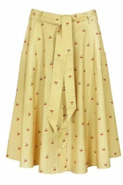 Voodoo Vixen Emily Cherry Stripe Circle Skirt -Clorhing Shop emily cherry stripe circle skirt voodoo vixen 4 300x