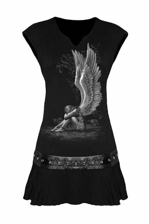 Spiral Enslaved Angel - Stud Waist Mini Dress Black 1 Spiral Enslaved Angel - Stud Waist Mini Dress Black