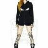 Dr Faust Evil Monster Eyes Women's Black Hoodie - Aileen