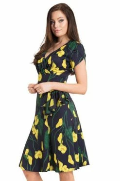 Voodoo Vixen Flora Calla Lily 40s Style Dress