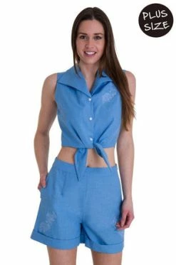 Banned Floral Days Plus Size Tie Shirt