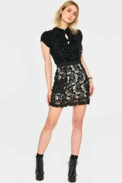 JAWBREAKER Frill Me Lace Suspender Skirt -Clorhing Shop frill me lace suspender skirt jawbreaker 4 300x