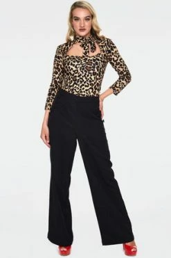 Voodoo Vixen Gail Leopard Print Neck Tie Top -Clorhing Shop gail leopard print neck tie top tpa 2455 02.1063 300x