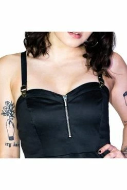 Dr Faust Geometric Metal Buckle Black Mini Dress - Serenity -Clorhing Shop geometric metal buckle black mini dress serenity dr faust 3 300x