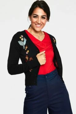 Voodoo Vixen Ginny Woodland Cardigan 45 Voodoo Vixen Ginny Woodland Cardigan -Clorhing Shop ginny black woodland cardigan caa 3503 01.1016 300x
