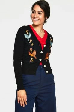 Voodoo Vixen Ginny Woodland Cardigan 47 Voodoo Vixen Ginny Woodland Cardigan -Clorhing Shop ginny black woodland cardigan caa 3503 02.1016 300x