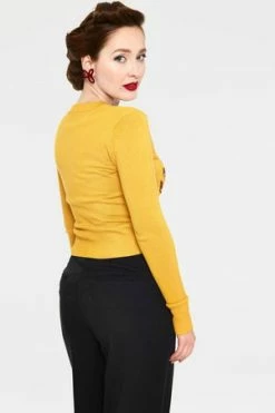 Voodoo Vixen Ginny Woodland Cardigan 36 Voodoo Vixen Ginny Woodland Cardigan -Clorhing Shop ginny mustard woodland cardigan caa 3501 05.1014 300x
